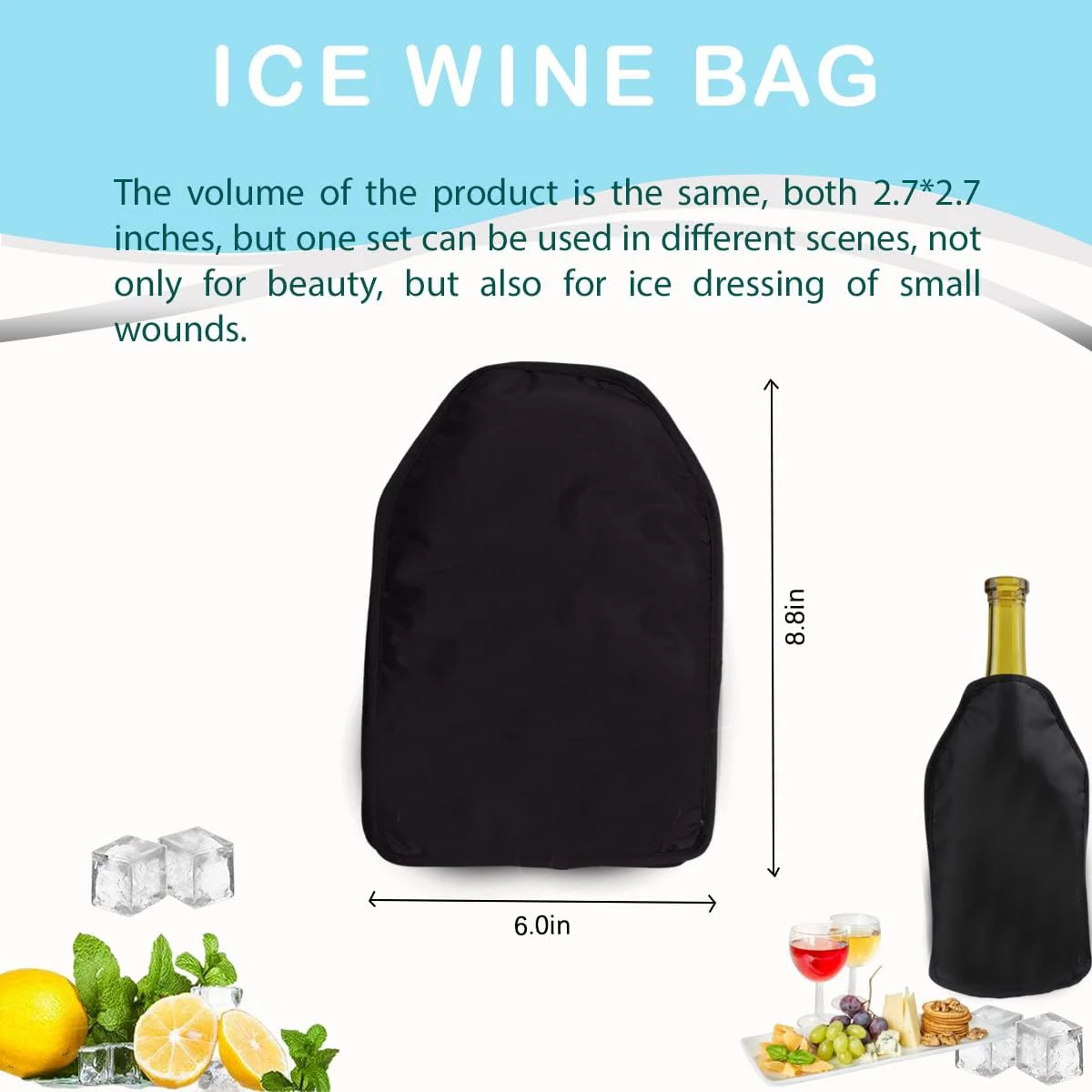 Champagne Beer Chilled Beverage Wine Chiller Ice Bag Carrier Pouch Ice Bag Wine Cooler Bag