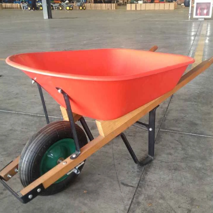 American market plastic tray wood handle PU or pneumatic wheel garden agriculture  wheelbarrow