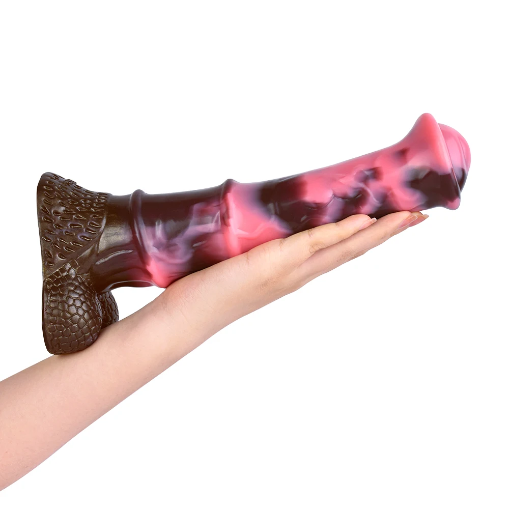FAAK Realistic Horse Dildo Multi Color With Suction Cup Silicone Large Long Penis Sex Toys For Men And Women