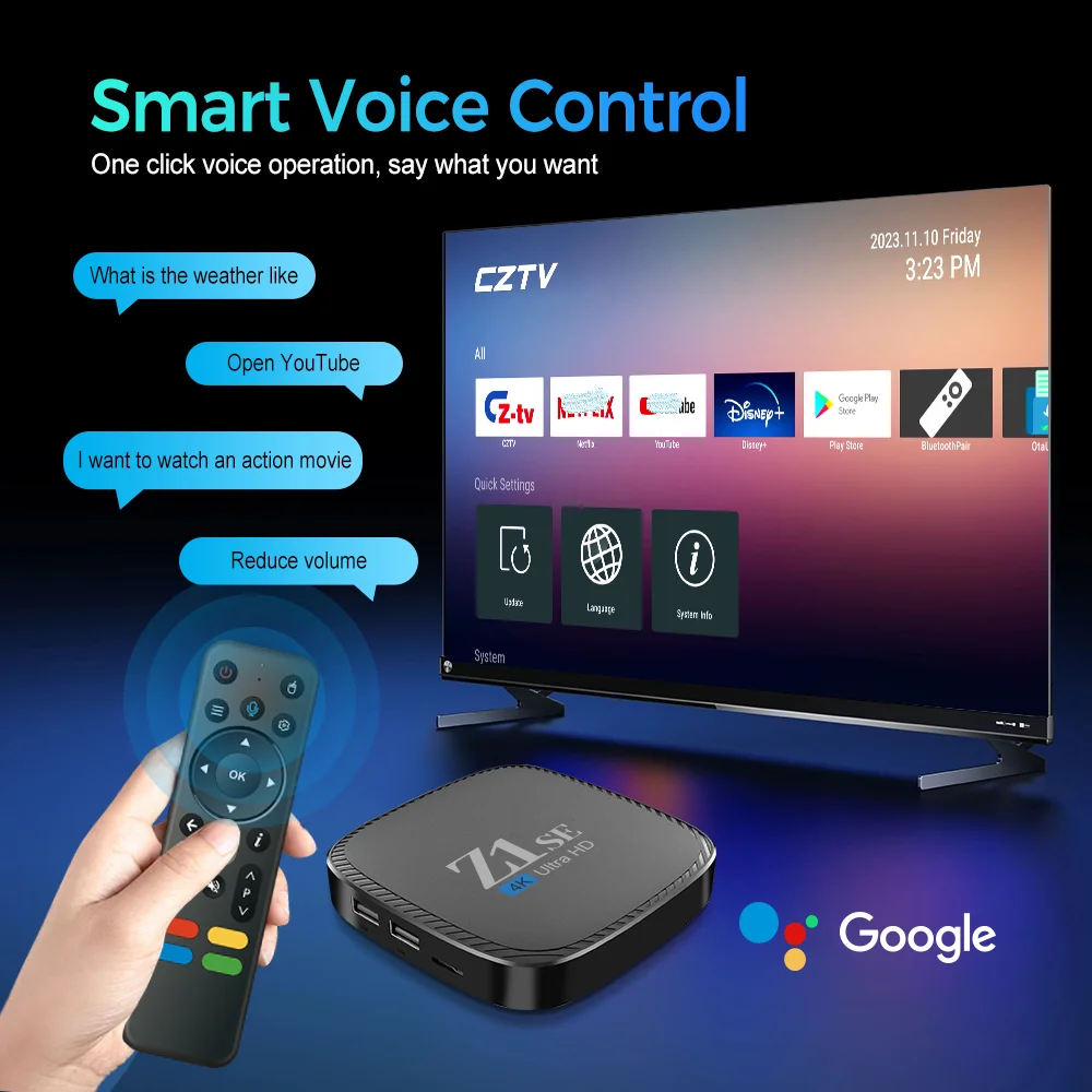Hot new product Z1 se smart Android box new ATV box with BT remote RAM 1/2GB ROM 8/16GB IPTV set top box Awinner H313 hot chip