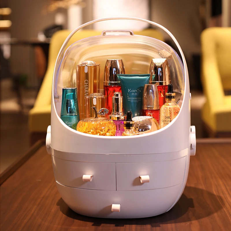 New desktop dust-proof household large-capacity dressing table skin care product rack cosmetic storage box