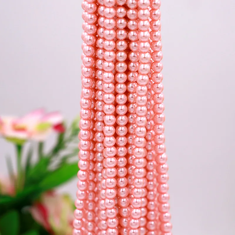 6mm Glass Pearl Beads , 2.5mm to 10mm Loose Beads For Jewelry Making Pearls
