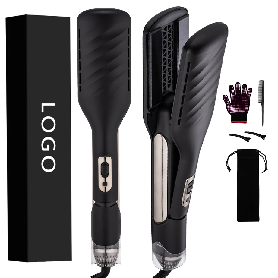 Professional Hair Styling Tools Titanium Custom 2-in-1 Flat Irons Duet Style Hot Air Styler Hair Straightener Hair Dryer Iron