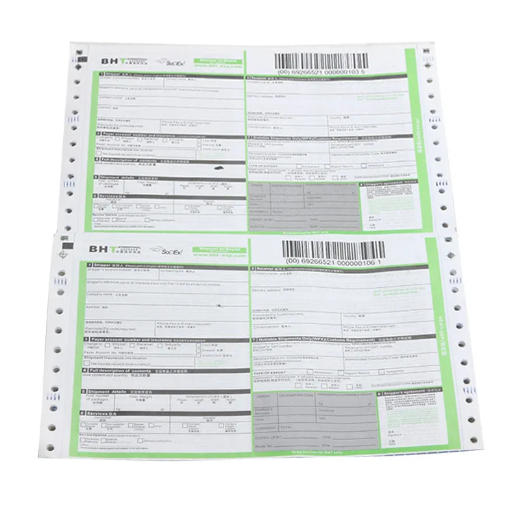 
Wholesale shipping label delivery form A4 invoice paper with single integrated label 
