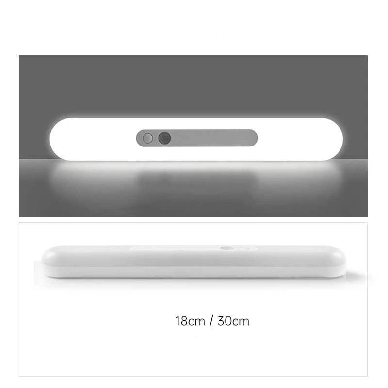 18cm/30cm Intelligent LED Night Light Motion Sensor Wireless Cabinet Lamp USB Rechargeable For Bedroom Kitchen Wardrobe Lamp