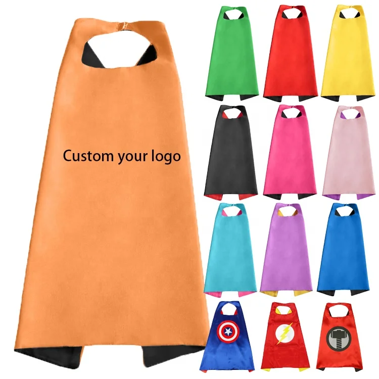 Fashion High quality hot sales wholesale Breathable print custom logo Plain Solid  custom cartoon Superhero Cape And Mask