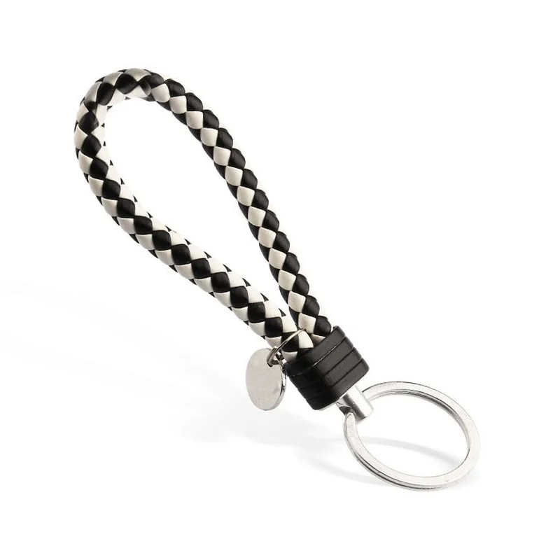 PU Leather Keychain Holder Braided Woven Rope Key Chain Keyring Handmade Pendant Wrist Keychain