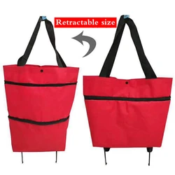 hot sale Factory customized folding grocery trolley shopping bags wheels vegetable bag