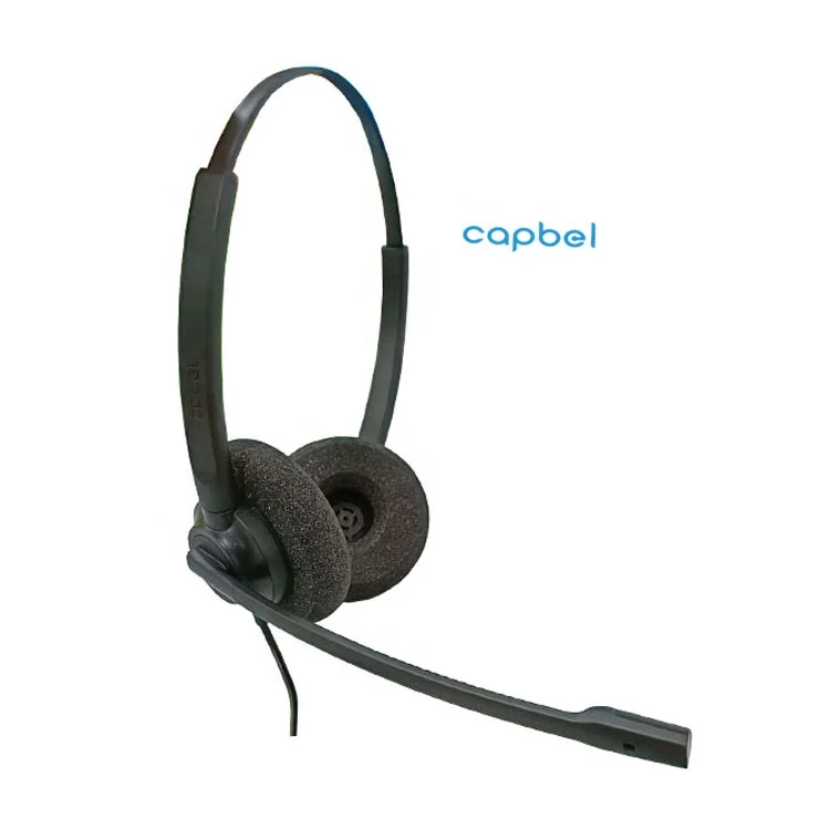 OEM Professional Computer Headphone Two Jack with Microphone Wired Earphones Call Center Headsets