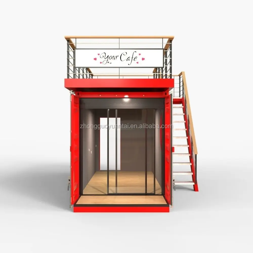 
Custom 20FT 40FT modified Luxury Prefab Container House/ Modern Prefab Steel Structure House coffee store 