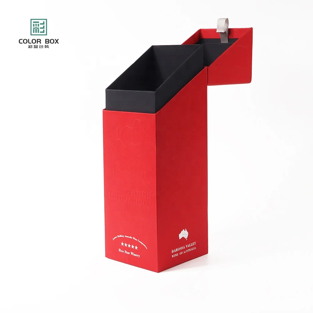 Red senior clamshell gift box Wine box custom wine drinks holiday gift packaging mass customization