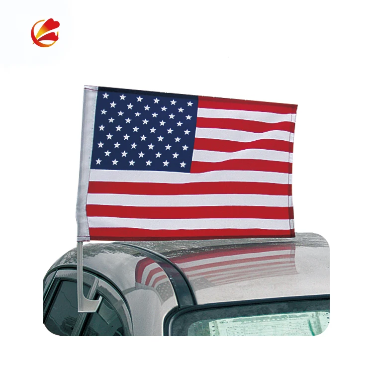 American  Flag Professional Factory Supply US 12x18inch  Free  PANTONE  Print Car Flag