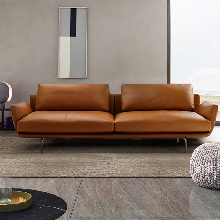 Luxury leather 2 3 seater sectional corner couch sofa set furniture  living room convertible sofa