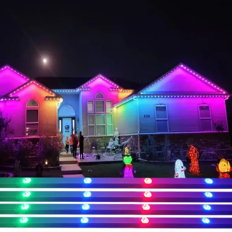 DC48V Point Lights Aluminum Track Rgb Led Strip Pixel Led Light permanent christmas light outdoor