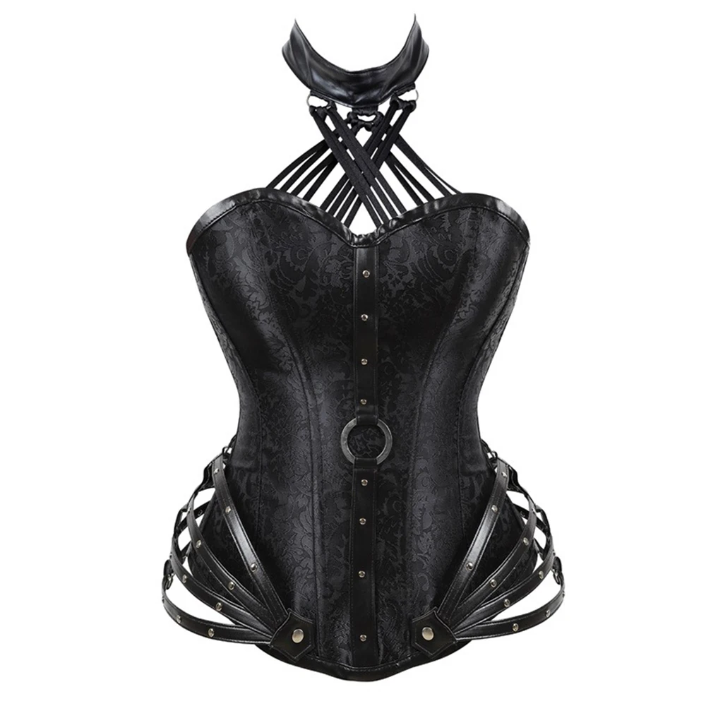 TENNEIGHT Women Body shaper Sexy Lingerie Lace Steel Boned Overbust Slimming Corset Bustier Waist Cincher