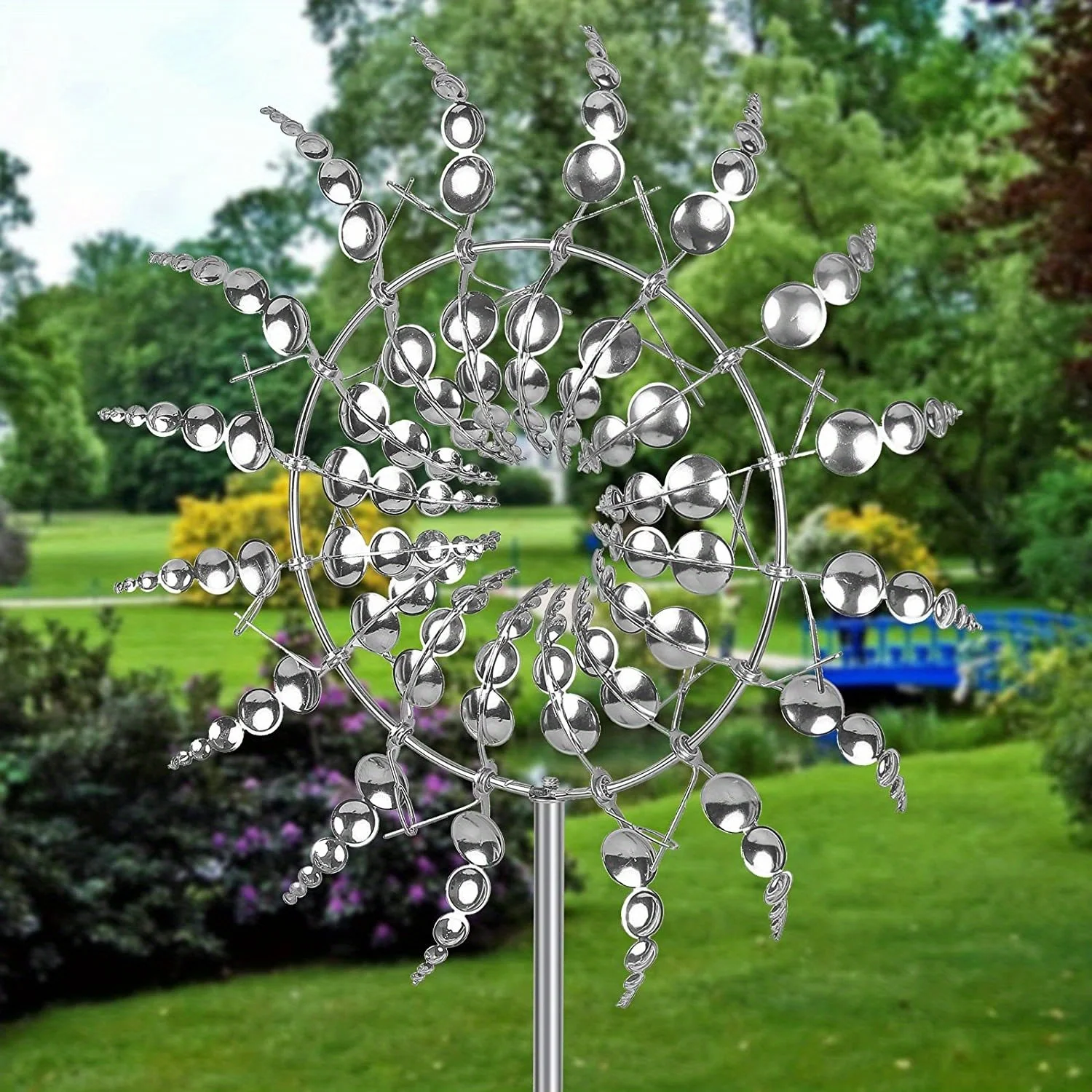 Magical Kinetic Metal Windmill Spinner Unique Wind Powered Catchers Creative Patio Garden Lawn Outdoor Courtyard Decoration