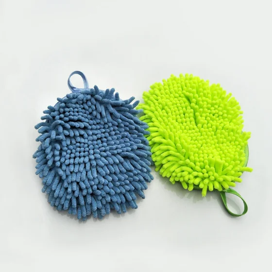 
BONNO New Style Chenille Car Wash Mitt Tortoise Mitt Sandwich Mesh Hole With Lanyard Tortoise Car Glove 