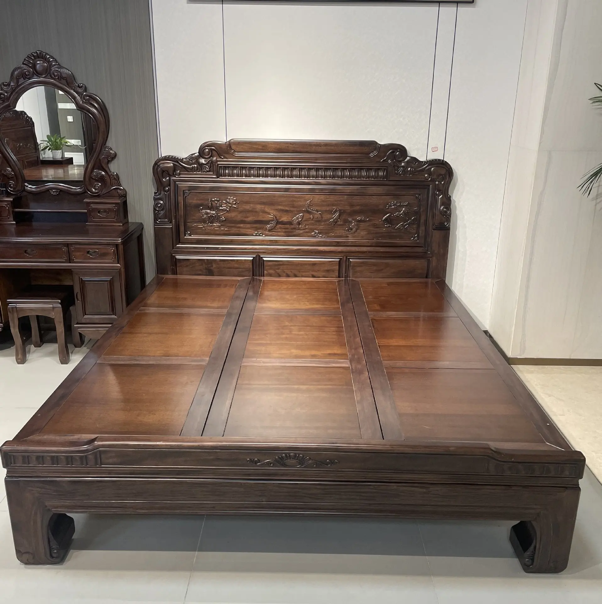 Luxury MZDC08 Hotel Storage Modern Full Platform Single Double Twin King Queen Size Bed Frame with Storage Headboard