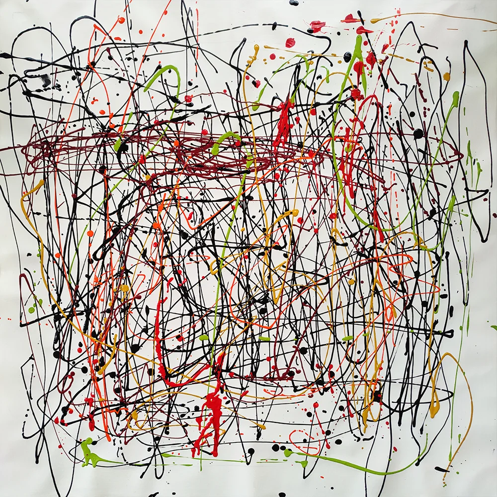 Palette knife color hand-painted texture frame oil painting artwork modern oversized abstract oversized wall art black