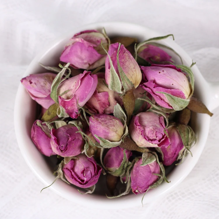 Natural organic edible dry rose Rosa Damascena flower dried damask pink rose buds tea