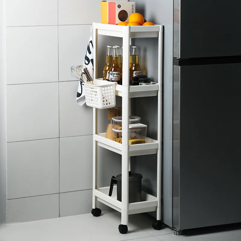 High Quality Home Kitchen Bathroom Storage Rack Trolley Storage Cart For Sundries Condiment Bottles