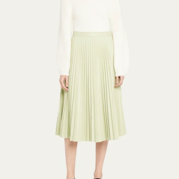 2023 пользовательская Летняя Повседневная Женская плиссированная кожаная длинная юбка миди