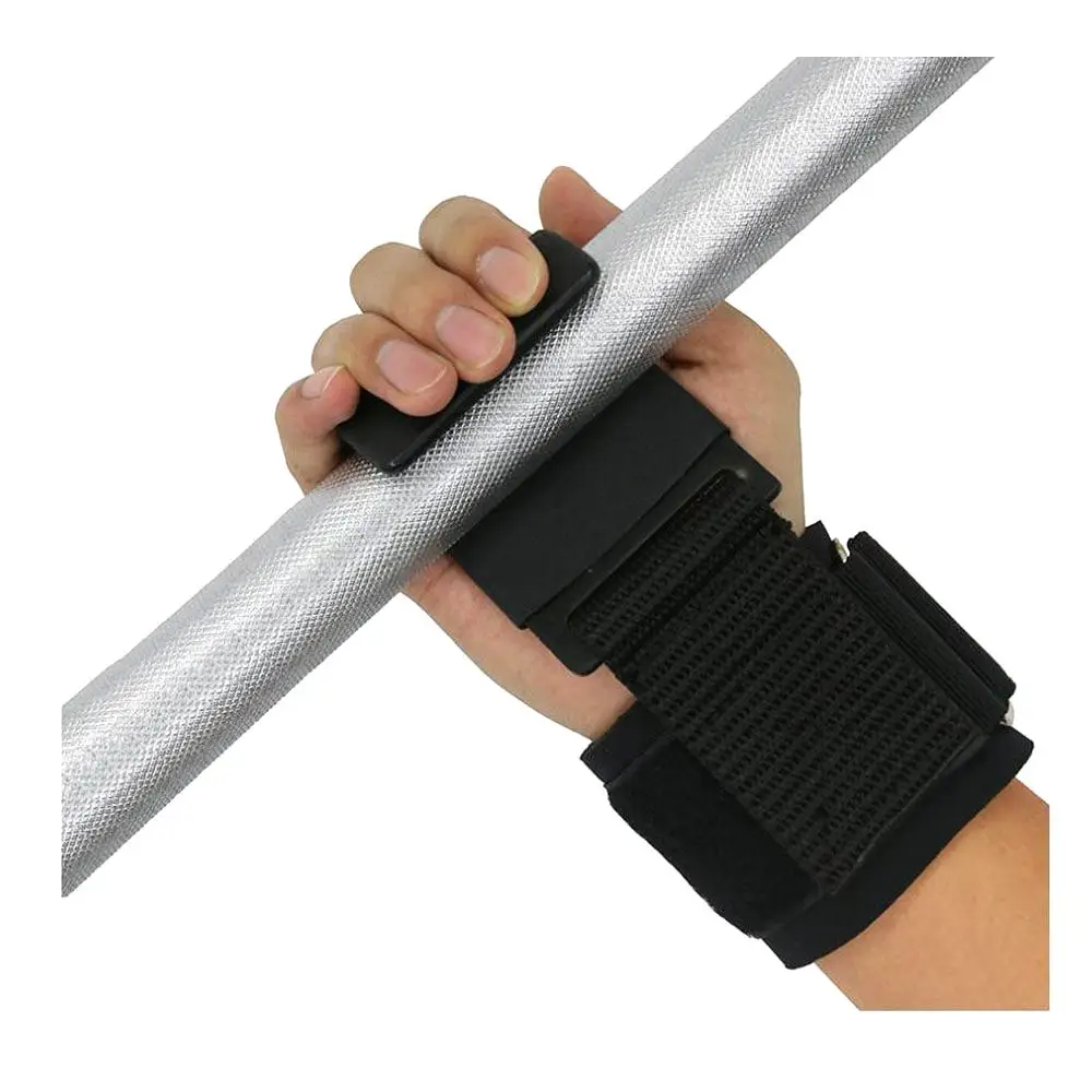 Manufacturer Weight Lifting Pull Up Hooks with Thick Neoprene Wrist Straps Gym Workout Lifting Hooks