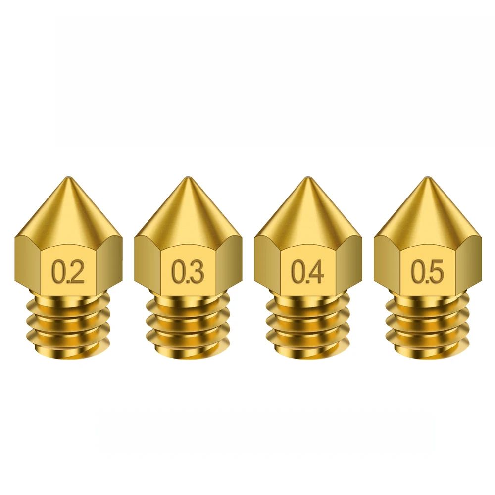 10pcs MK7 MK8 Nozzle 0.6mm 0.8mm  Copper 3D Printers Parts Extruder Threaded 1.75mm M6 Filament Head Brass Nozzles Part