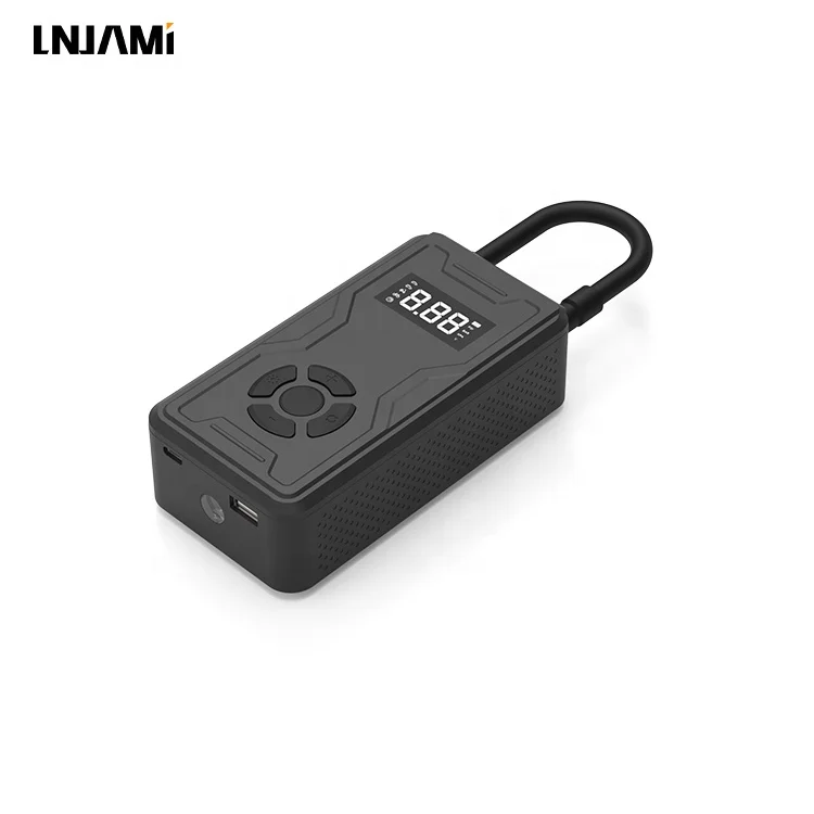 LNJAMI 10000Mah Power Bank Car Jump Starter For Emergency With Air Compressor Battery Booster