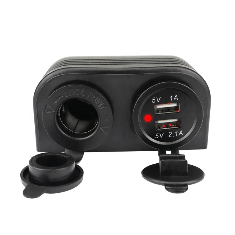 1A 12V 24V модифицированный автомобильный прикуриватель двойное зарядное устройство USB с двумя отверстиями крышка палатки Панель Крепление для грузовика лодки мотоцикла