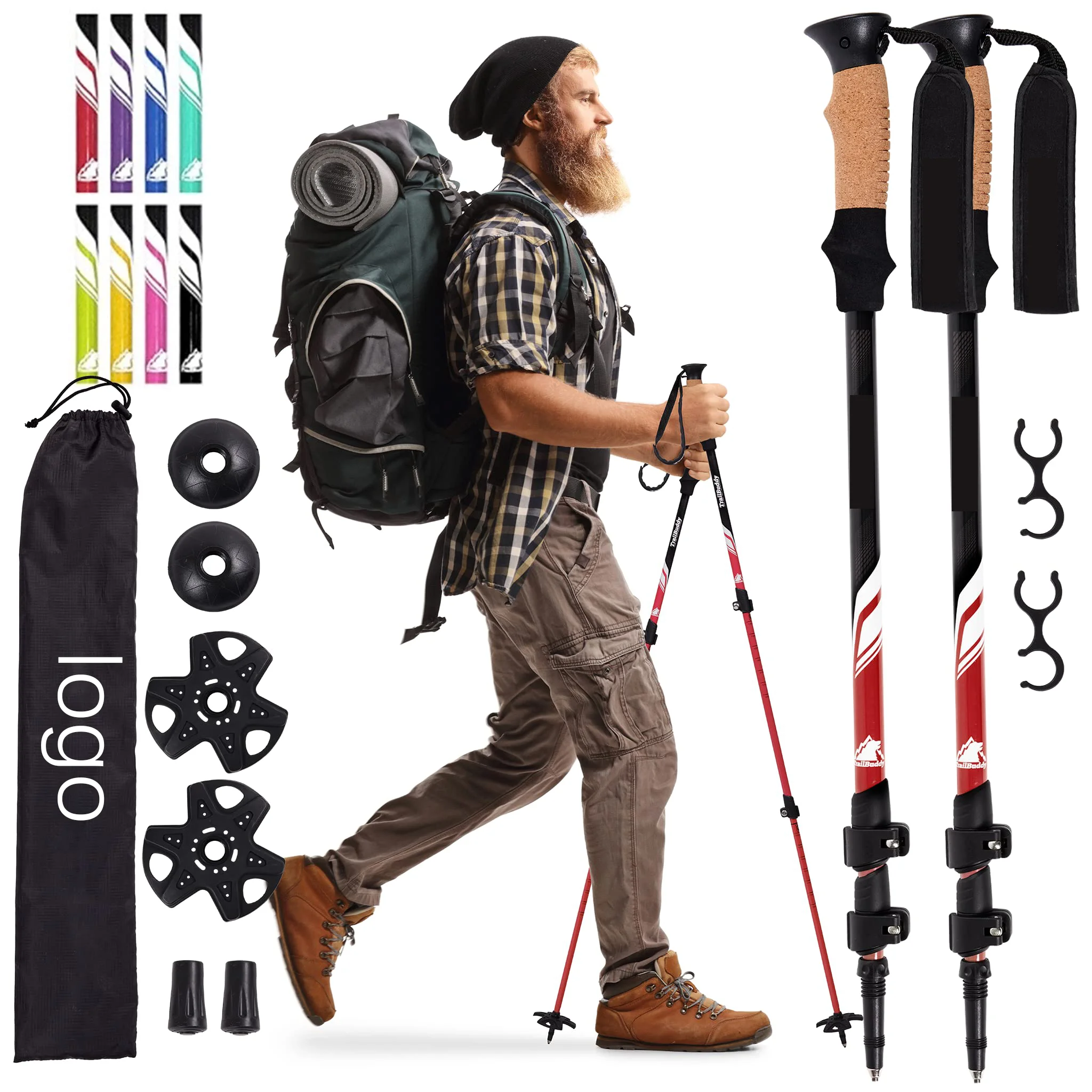 Aluminum Alloy Lightweight Adjustable Trekking Pole Walking Stick Alpenstock for Women Men Kids Children Walking Sticks Cane