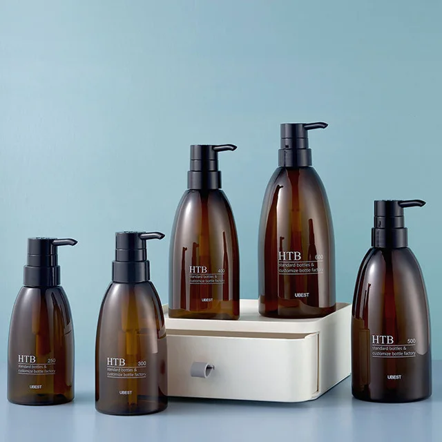 High quality PET plastic shampoo water bottle shower gel bottle lotion pump 100 ml 200 ml 250 ml300 ml 400 ml 500 ml 600 ml