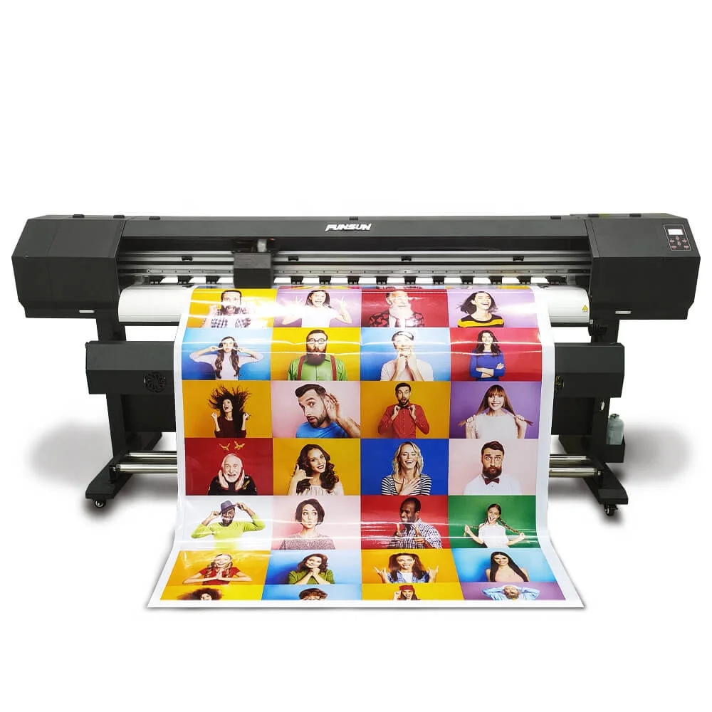 Funsun 1.8m Vinyl Sticker CMYK Indoor Flex Banner Impresora Eco Solvente Eco Solvent Printer with DX6 Print Head