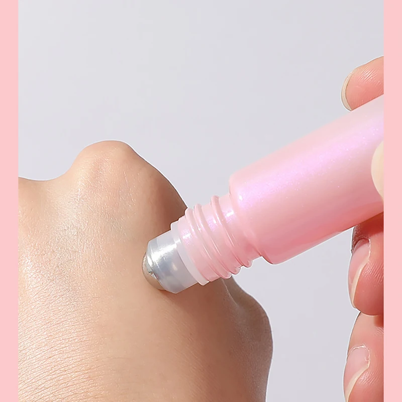 10 Ml Pink Perfume Essential Oil Clear 10ml Roller Roll On Glass Bottle With Stainless Steel Metal Roller Ball