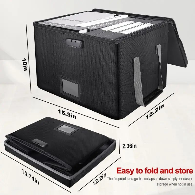 Custom Logo Portable Filing Cabinet Boxs Collapsible Storage Organizer Office file filing box