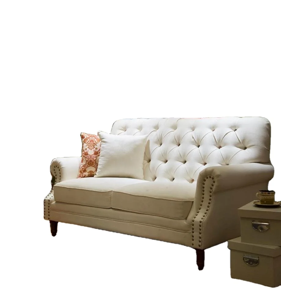 Винтажный дешевый классический секционный диван для гостиной белого цвета на заказ