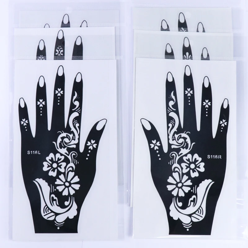 Hot sell henna glutinous sticker tattoo stencil body hand art tattoo stencil suppliers