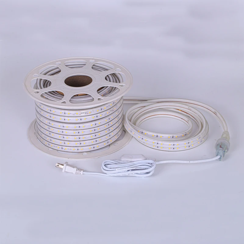 Wholesale AC 220V LED Strip 2835 SMD Flexible LED Strip Light IP65 Waterproof for Outdoor Construction Building Landscape Decor