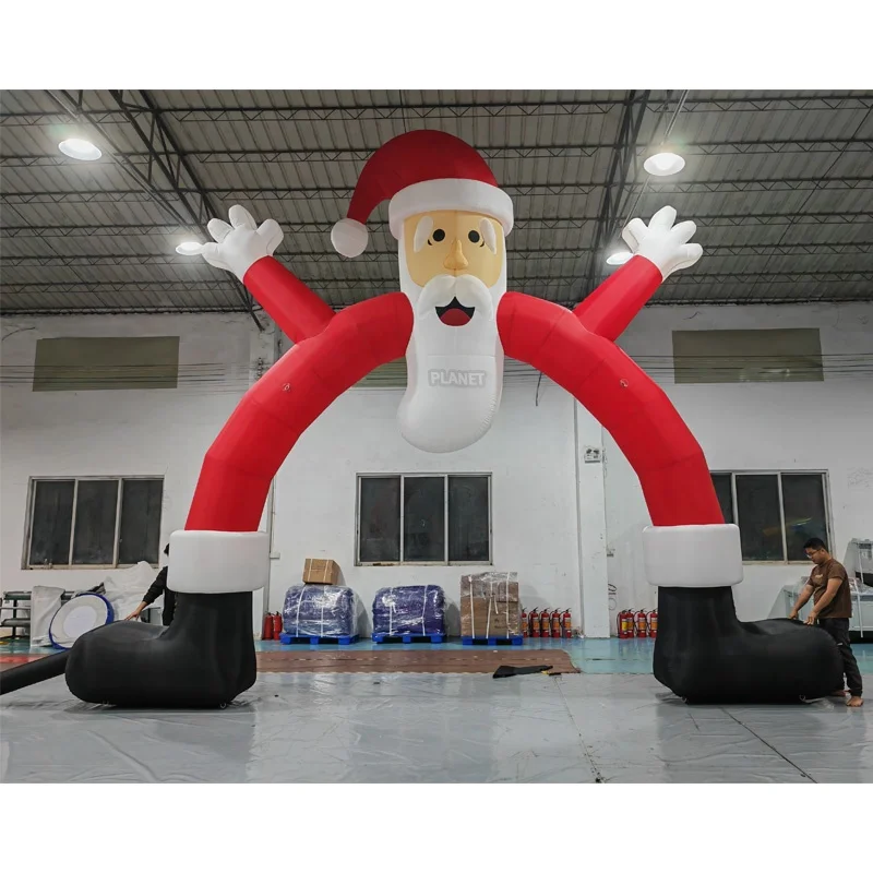 Hot Sale Christmas Decoration Giant Inflatable Santa Claus Gate Inflatable Christmas Archway Inflatable Santa Arch