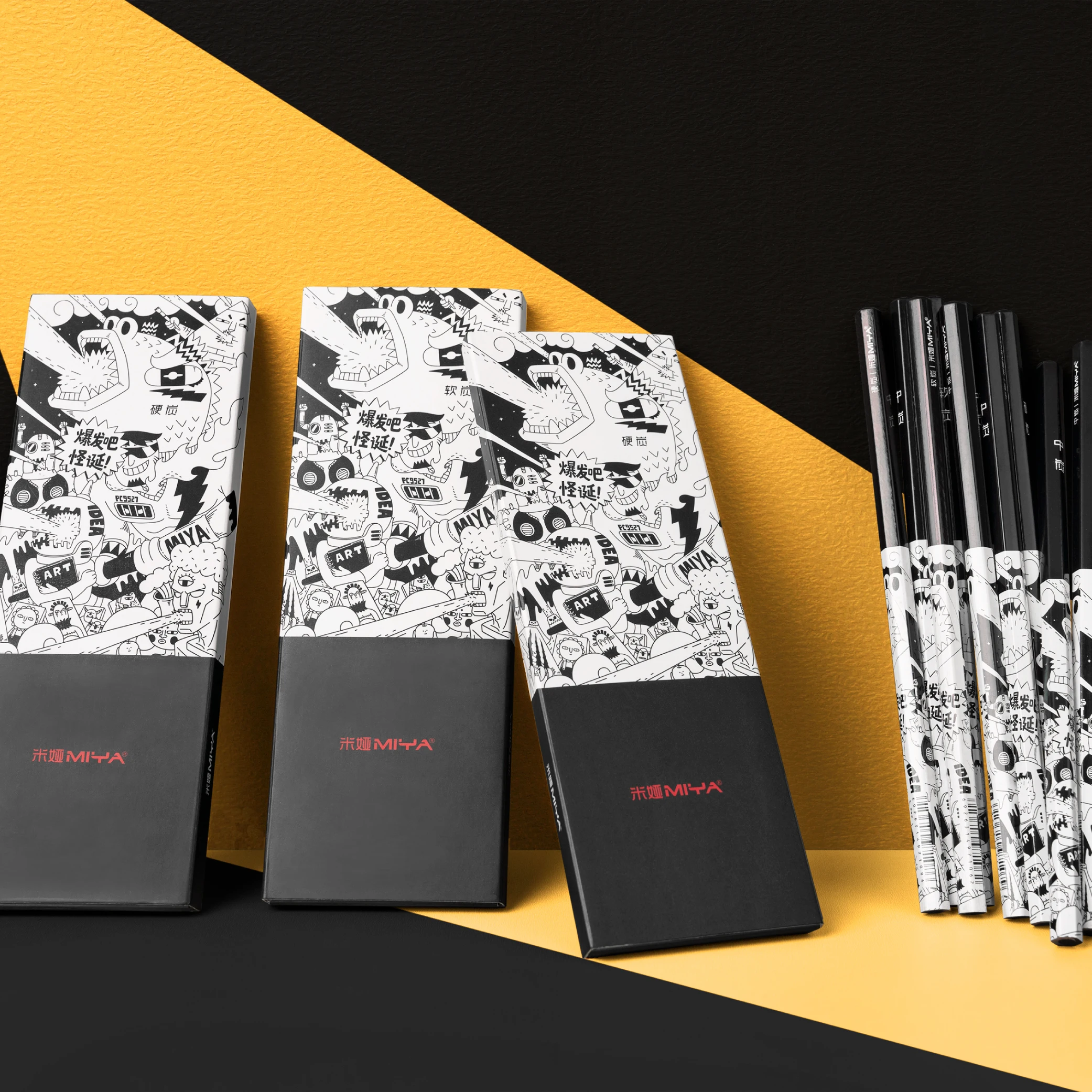 MIYA Sketch Art Supply 8 Pieces Graphite Pencil Set 4B 6B 8B Pencil Set Wholesale Sketching Pencil