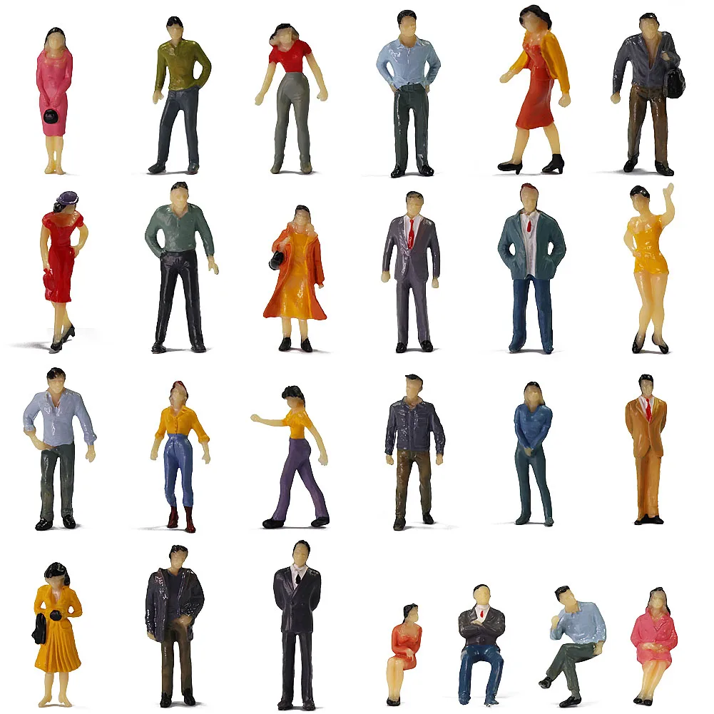 P5001 Model Railway Train 1:50 O Scale Model Seated Stanidng Figures Painted People
