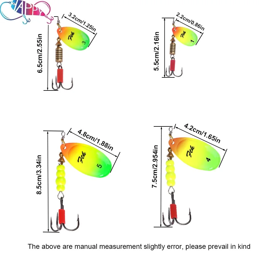 FTK 5g-15g Strong 3X Treble Hooks Spinner Fishing Lure Spoon Fishing Lure Brass Metal Swim Baits Bass Pike Fishing Lure Pesca