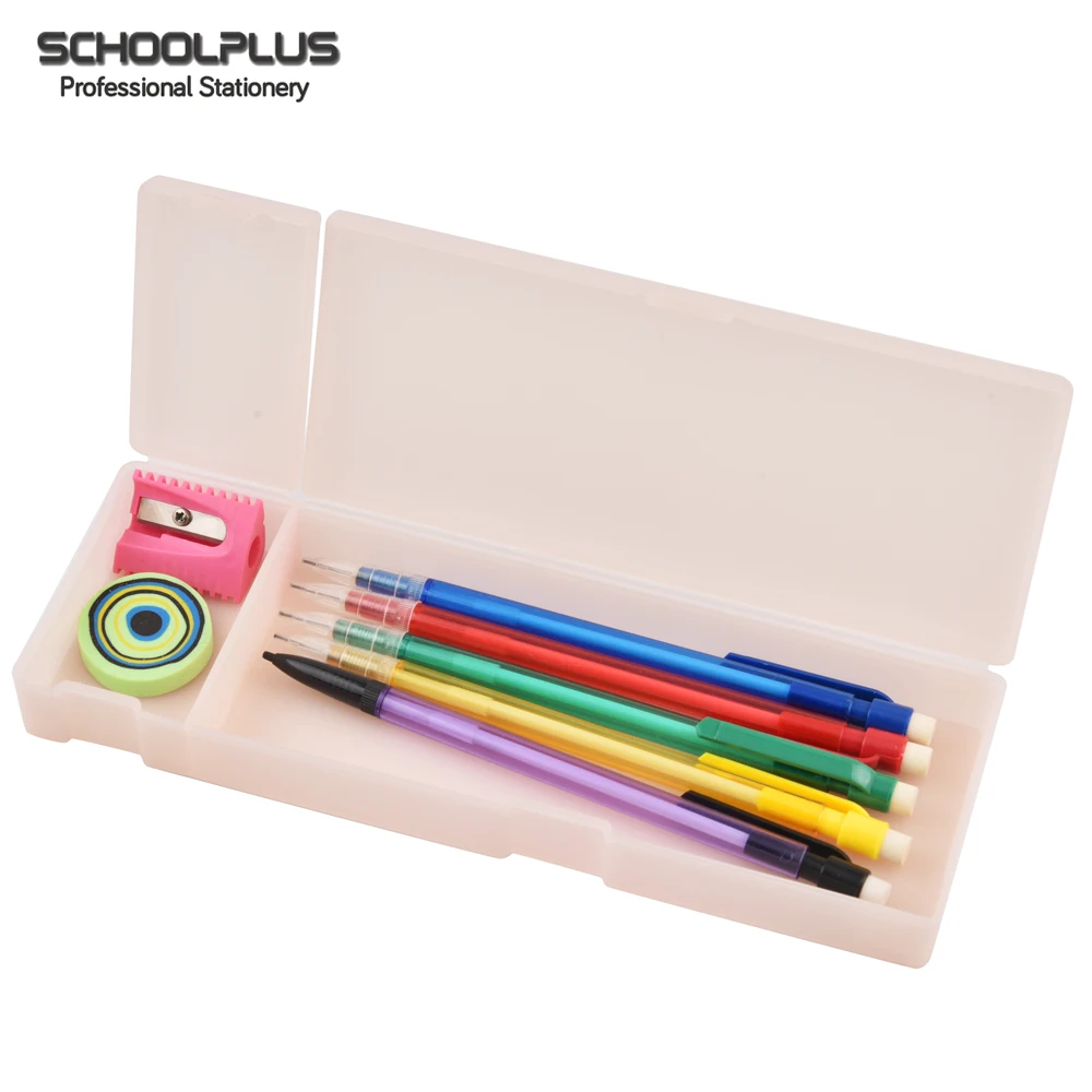 2020 factory supply cheap translucent box frosted pp pencil case