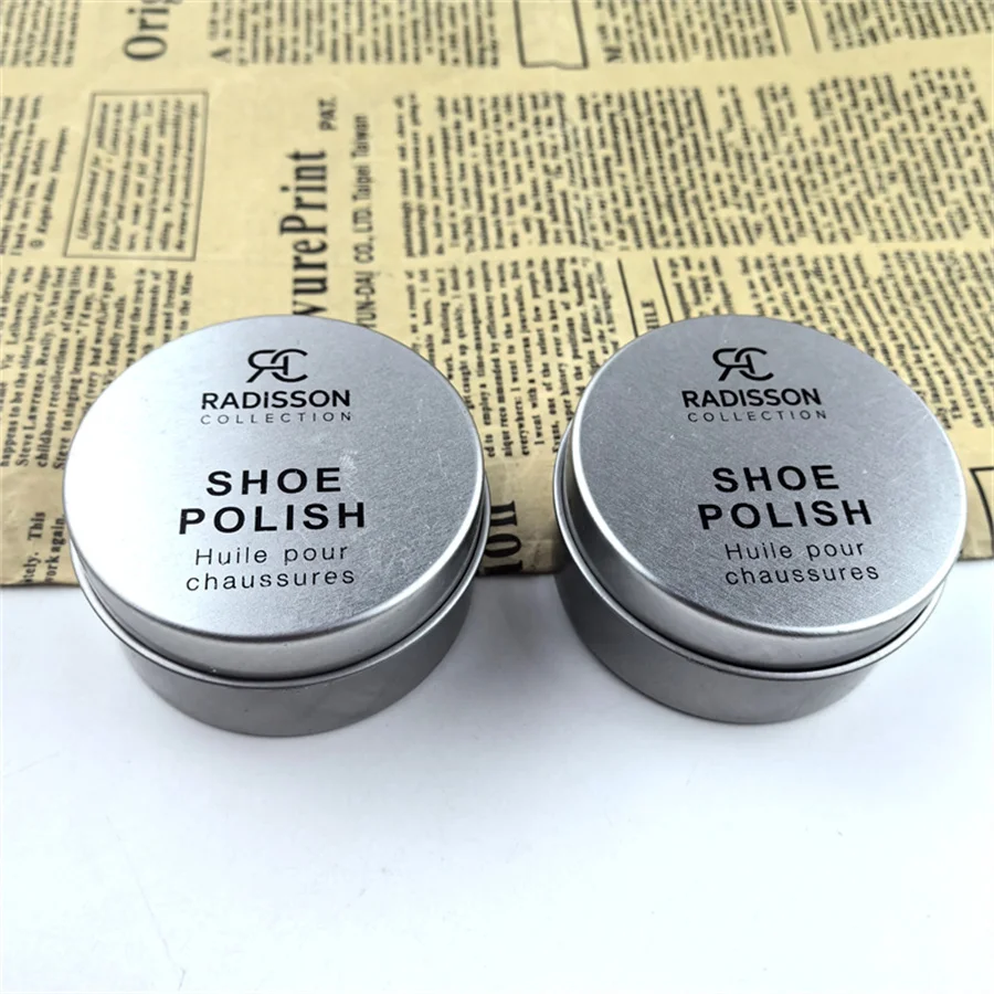 hotel shoe shine sponge metal box packing