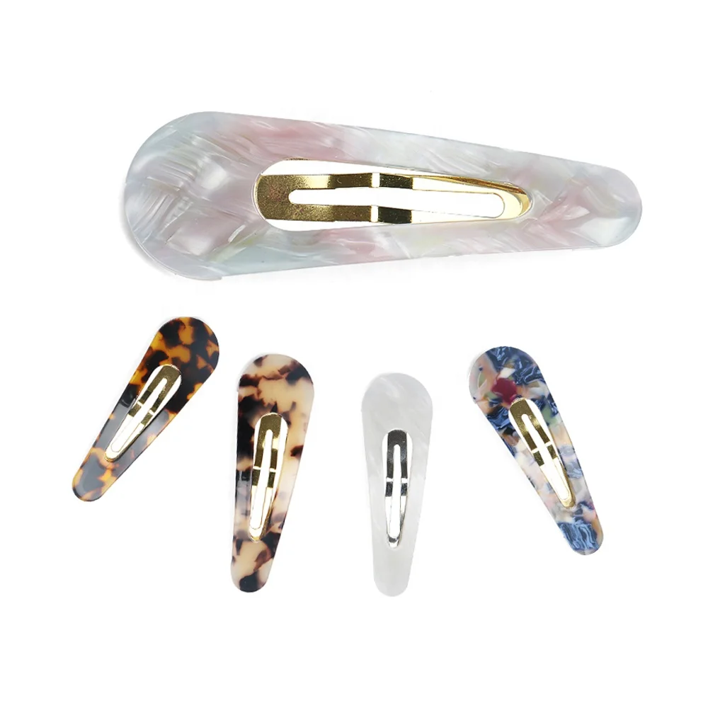 Custom High Quality Acetate Snap Hair Clip Classic Tortoiseshell Hair Clip Large 7.5cm Acetate Snap Clips