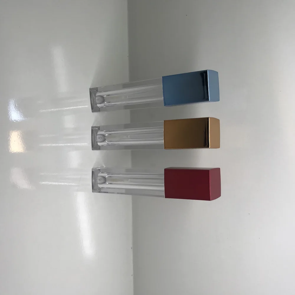 
Hot Sell Wholesale Gold Clear Lip Gloss Tube Square Empty Lipgloss Container Bottles 