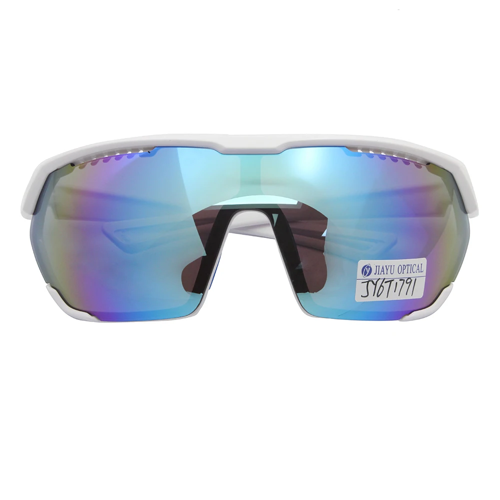 Wholesale One Piece Spherical Ventilate Lenses Relax Wear Shiny White Back Rim anti-fog lens anti-scratch Golf Eye Sun Glasses