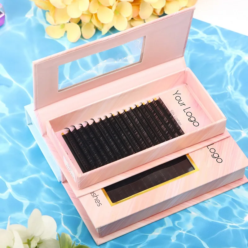 Volume lash packing box Mink lashes tray private label lash extensions easy fan faux Mink Eyelash Extension