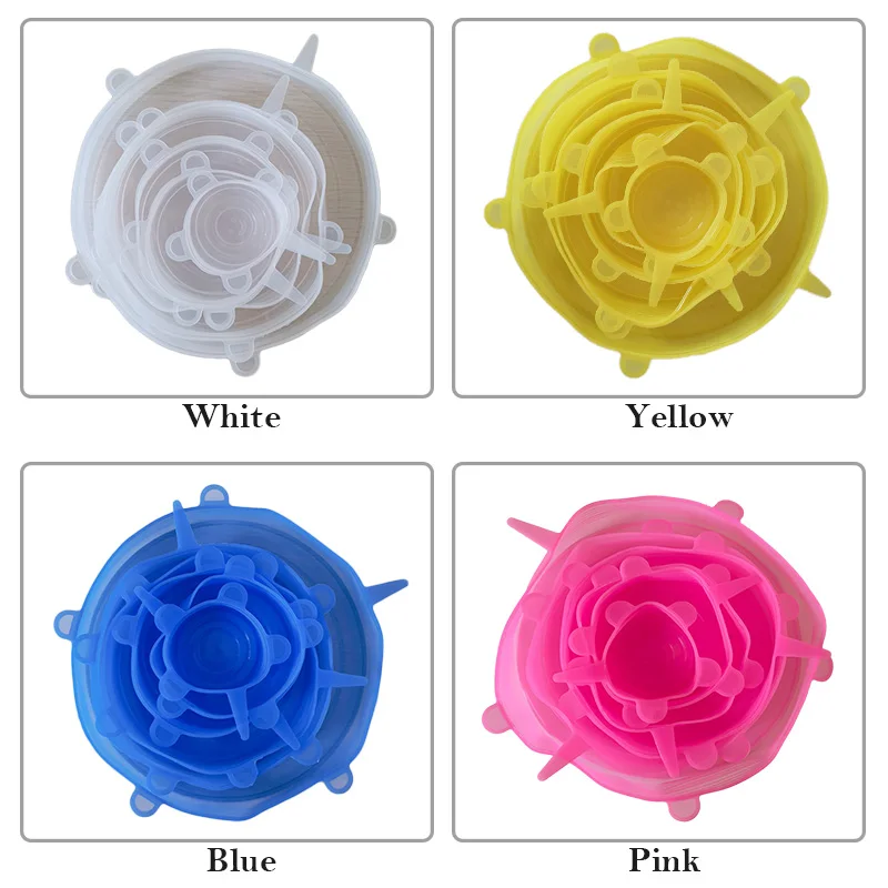 Transparent Stretch Reusable Lids Stretch Plastic Food Covers Stretch Lid Silicone