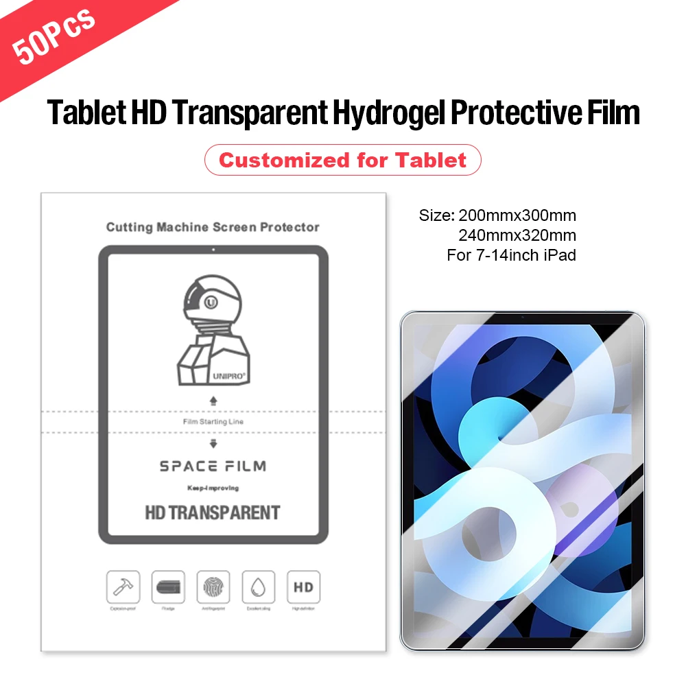 UNIRPO Space Film Flexible Hydrogel Nano Tpu Material Film Anti shock Curved Screen Protector For Smart Cutting Machine Plottter